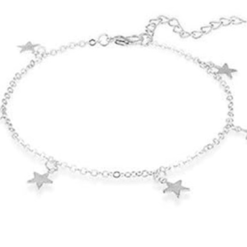 Anklet Silvertone Stars Ankle Bracelet NEW